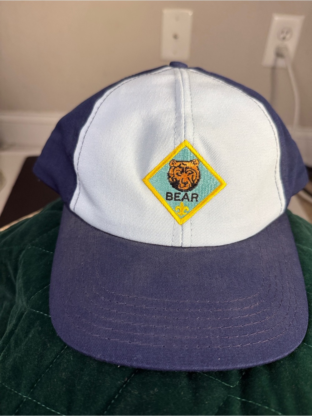 Patch Blue and White Kids Baseball Cap Boy Scout Cap